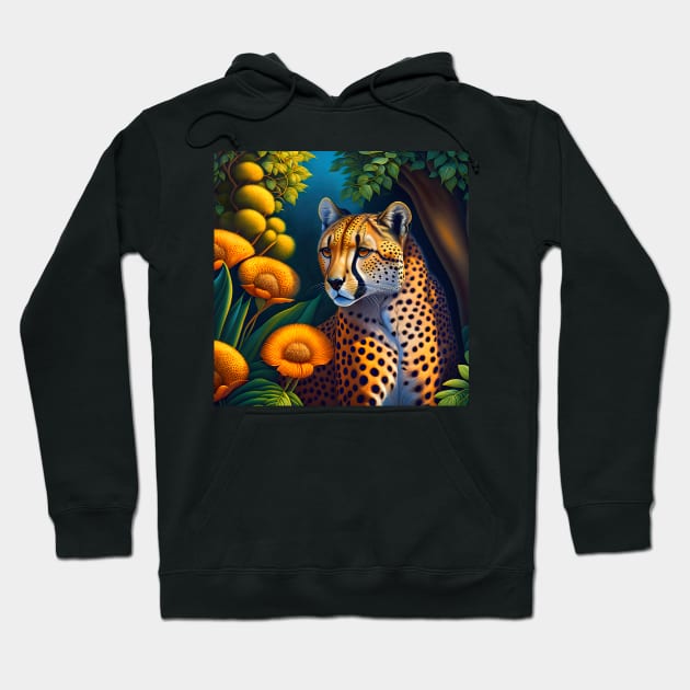 Cheetah Flowers Hoodie by adorcharm